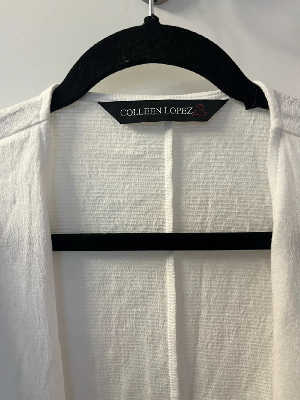Colleen Lopez White Textured Open Front Top, Bell Sleeves-PTP 23-30/L 22 Pre❤️ - Picture 4 of 7